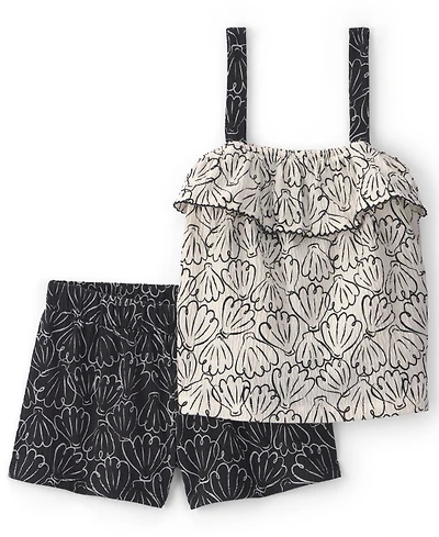 Carter's Girls' 2T-5T Floral Ruffle Top and Shorts, 2-Piece Set