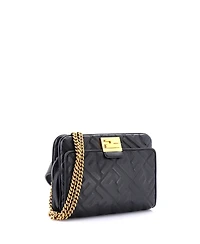 Pre-Owned Fendi Upside Down Bag Zucca Embossed Leather