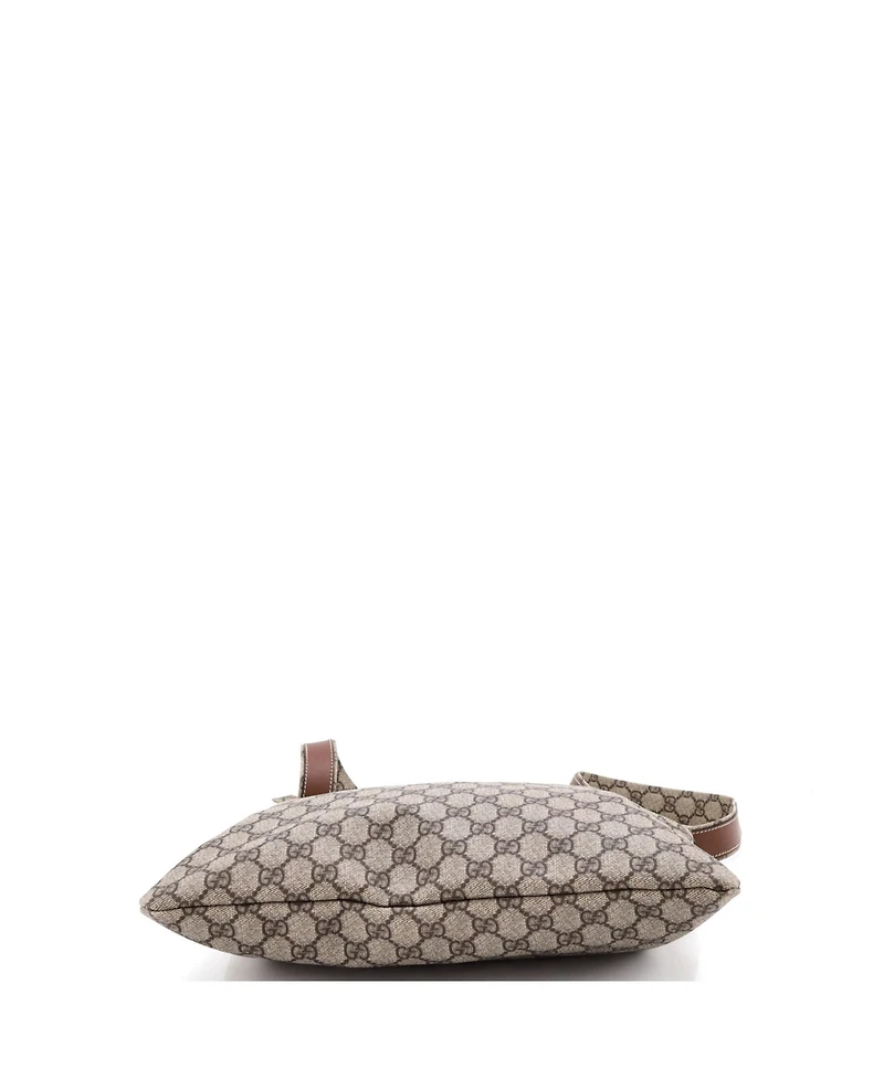 Pre-Owned Gucci Large Web Loop Flat Messenger Gg Coated Canvas