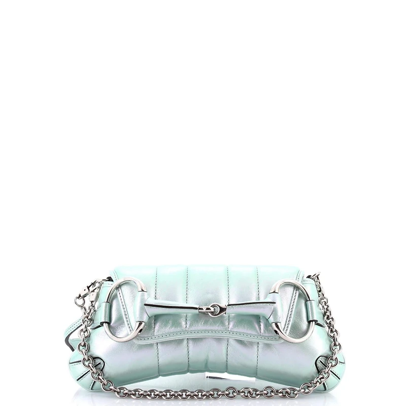 Pre-Owned Gucci Horsebit Chain Shoulder Bag Vertical Quilted Leather