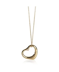 Pre-Owned Tiffany & Co Yellow Gold Diamond Elsa Peretti Open Heart Pendant