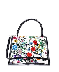 Pre-Owned Gucci Medium x Balenciaga The Hacker Project Hourglass Top Handle Bag Flora Canvas