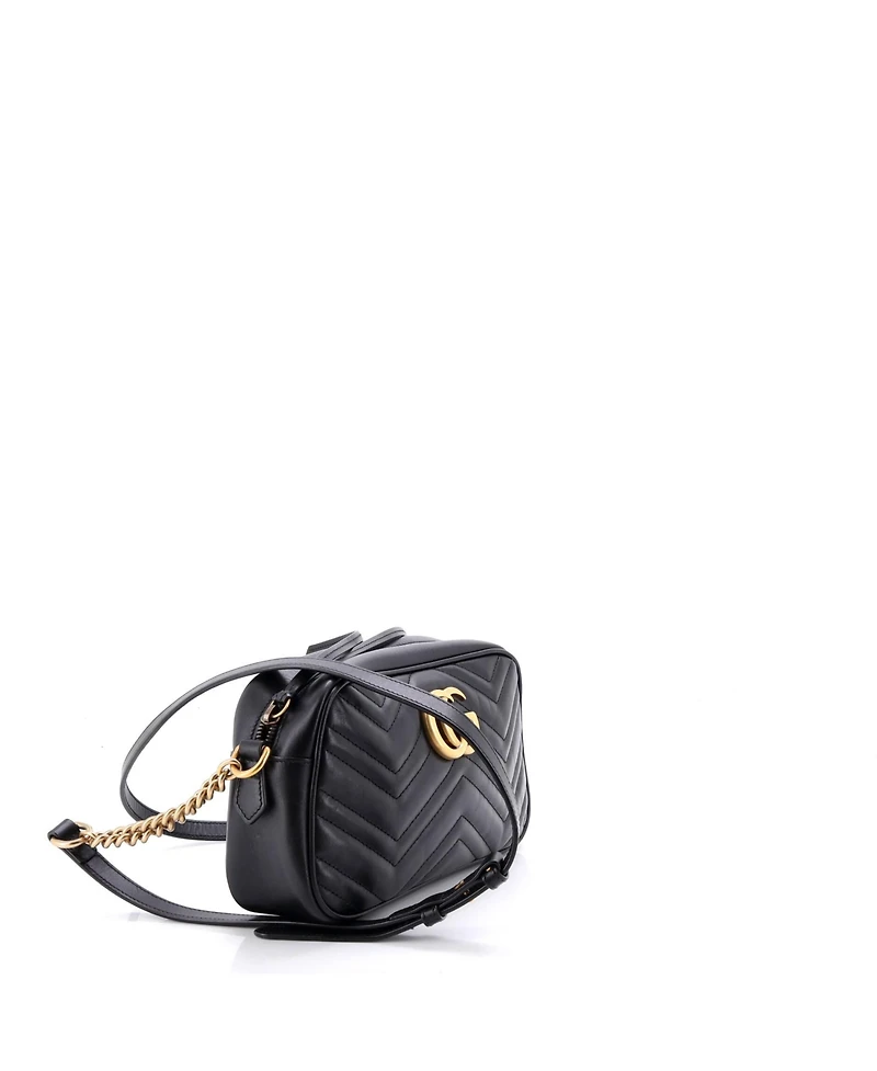 Pre-Owned Gucci Small Gg Marmont Shoulder Bag Matelasse Leather