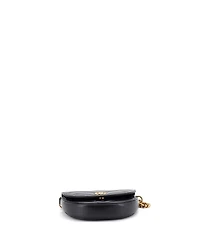 Pre-Owned Gucci Mini Gg Marmont Half Moon Flap Crossbody Bag Matelasse Leather