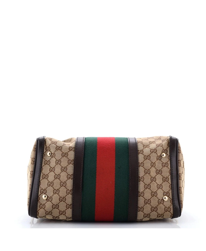 Pre-Owned Gucci Medium Vintage Web Boston Bag Gg Canvas