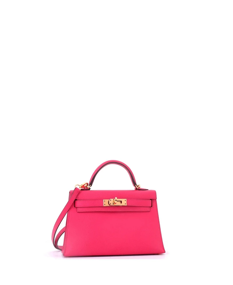 Pre-Owned HERMES Kelly 20 Handbag Pink Epsom with Gold Hardware