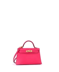 Pre-Owned HERMES Kelly 20 Handbag Pink Epsom with Gold Hardware
