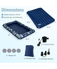 Gouun Toddler Inflatable Travel Bed with Electric Pump and Raised Bed Rails