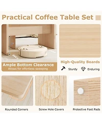 Gouun Modular L-Shaped Coffee Table Set of 2 with Multiple Configurations