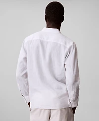Calvin Klein Men's Solid Linen-Blend Shirt