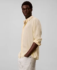 Calvin Klein Men's Solid Linen-Blend Shirt