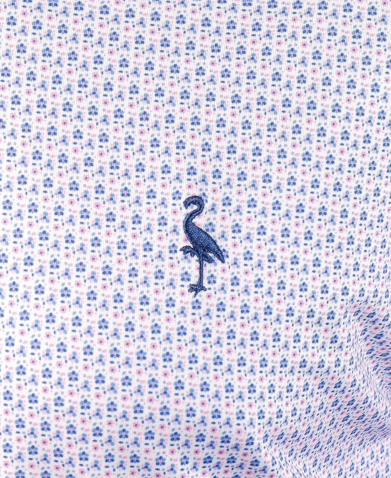 Tailorbyrd Men's Micro Floral Printed Performance Polo Shirt