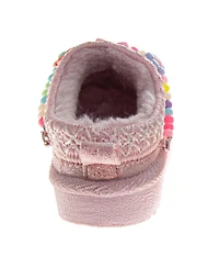 Josmo Big Girls Beaded Plush Slip On Slippers (Toddler)