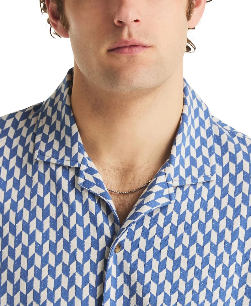 Nautica Men's Short-Sleeve Jacquard Print Shirt