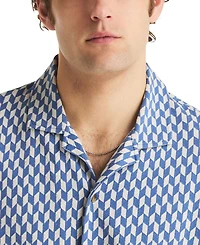 Nautica Men's Short-Sleeve Jacquard Print Shirt