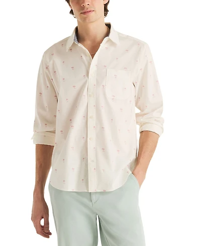 Nautica Men's Long-Sleeve Oxford Print Shirt