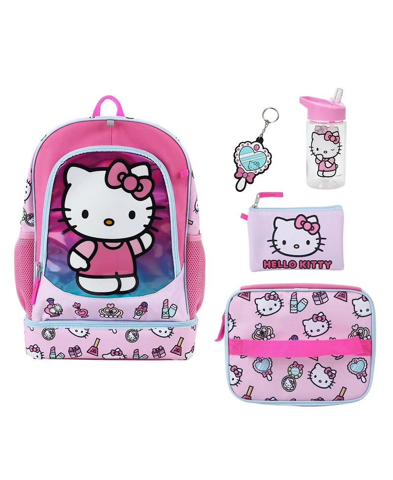 Hello Kitty Makeup Icons 5 Piece 17 Inch Backpack Set