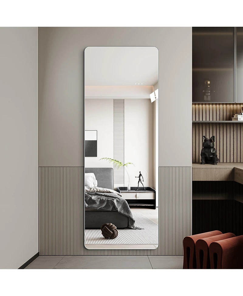 Busdays 60" x 15" Full Body Wall Mirror with Rounded Corners, 5mm Explosion Proof