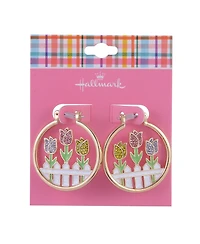 Hallmark Tulip Theme Hoop Earrings