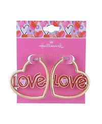 Hallmark Heart Shaped Hoop Earrings Brass Material