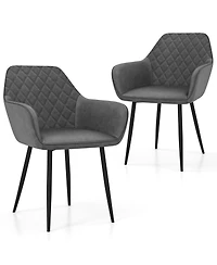 Sugift Leisure Dining Chairs Set of Two with Curved Backrest