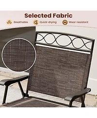 Sugift Set of Four Patio Folding Dining Chairs with Armrests