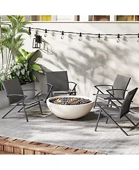 Sugift Patio Chairs Set of Two Lawn Chairs with Heavy Duty Metal Frame