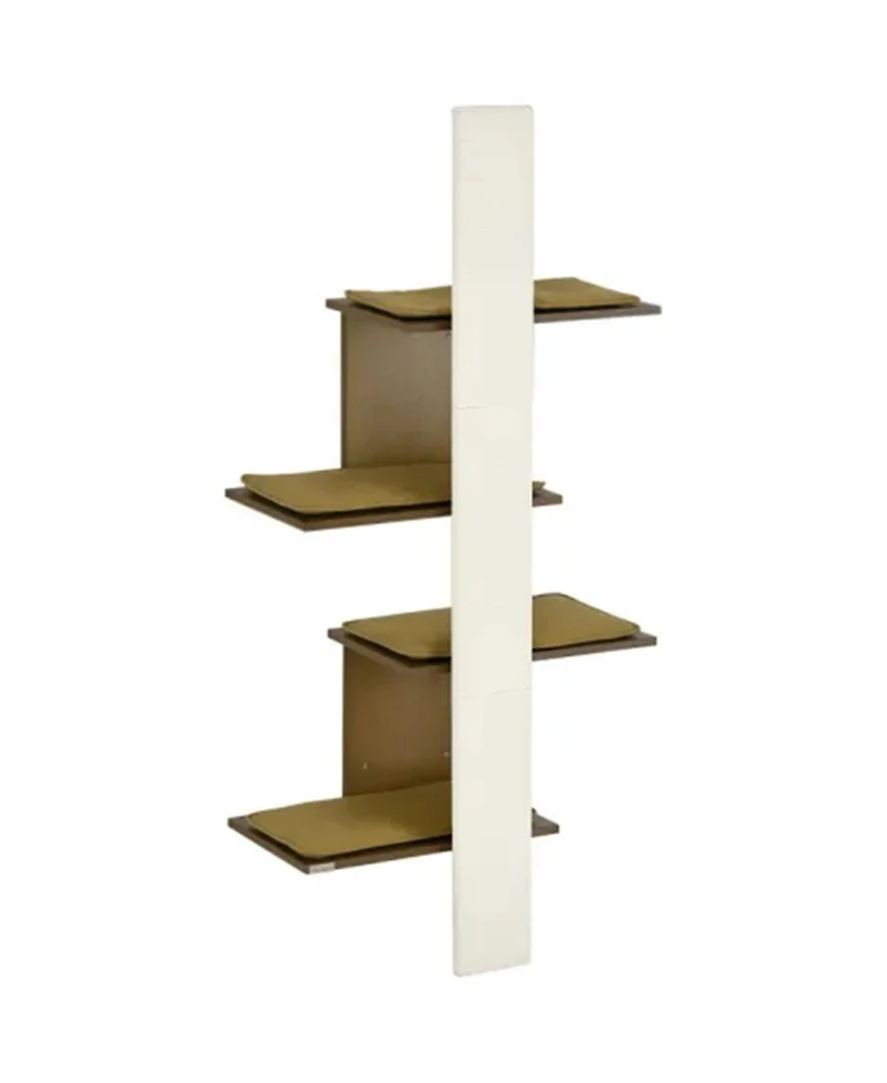 Zeus and Ruta 4 Layer Wall Mounted Cat Climbing Shelves Modern Kitty Condo Tower Space Saving Indoor Cat Furniture