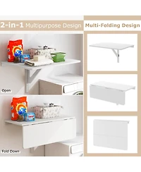 Sugift 31.5 x 23.5 Inch Wall Mounted Folding Table for Small Spaces