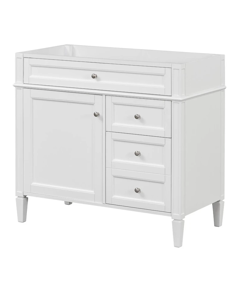 Sillysis 36 Inch Modern Bathroom Vanity without Top Sink, Soft Close Drawers and Adjustable Shelf for Small Spaces