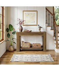 Tribesigns 41.3'' Farmhouse Console Table, 2-Tier Sofa Entryway Table with Storage, Narrow Wooden Behind Couch