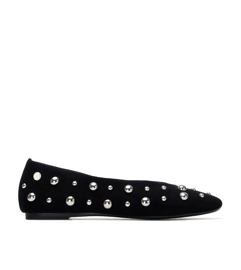 Xti Women's Suede Studded Ballet Flats