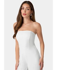 Bebe Women's Strapless A-Line Jumpsuit