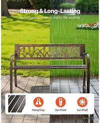 Gouun 30-Inch Steel Frame Bench with Slatted Seat