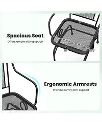 Gouun Set of 2 Steel Frame Rocking Chair for Porch and Patio