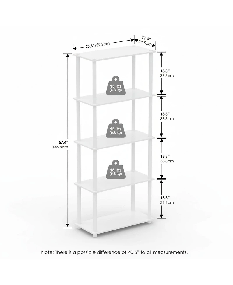 Yigii 3-Tier Bookshelf Compact Display Rack Modern Minimalist Wood Storage for Living Room Bedroom Home Office