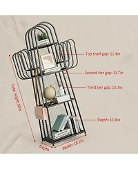 Yigii 4-Tier Cactus Ladder Bookshelf Metal Storage Organizer for Small Spaces Bedroom Office