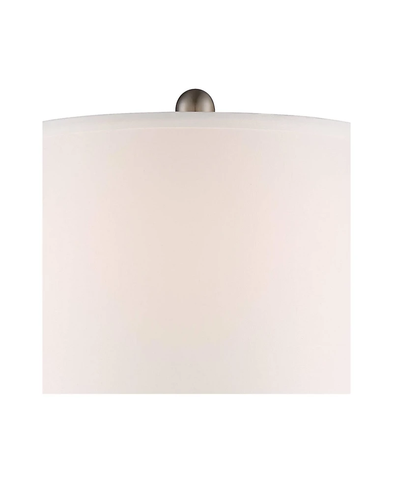 Regency Hill Arden 25" High Twist Column Traditional Table Lamps Set of 2 WiFi Smart Socket Silver Mercury Glass Living Room