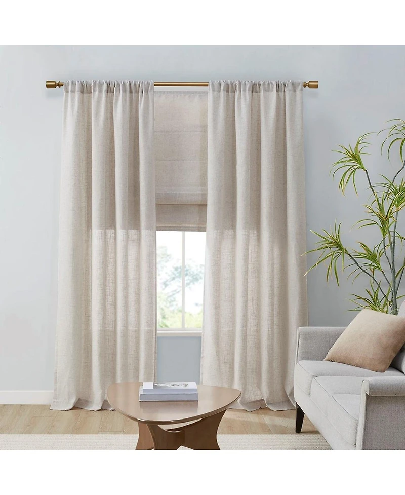 Laoties Linen Blend Total Blackout Flat Fold Cordless Roman Shade