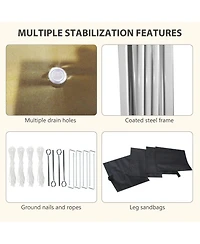 Outsunny 10' x 10' Pop Up Canopy with 3 Sidewalls and Carry Bag,