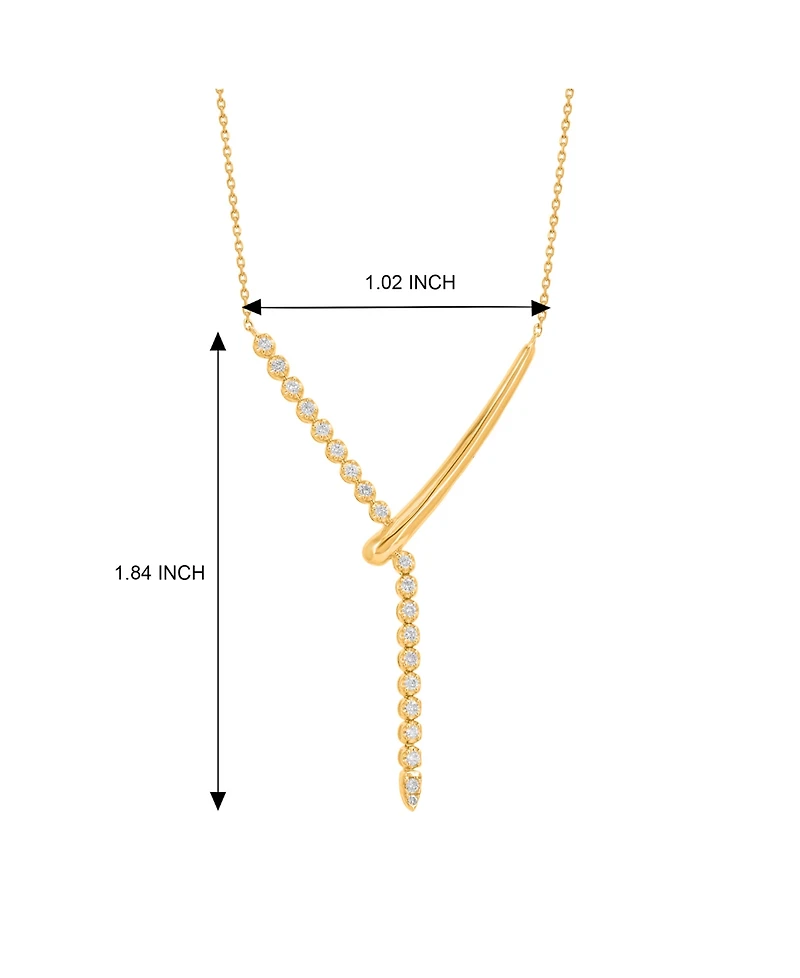 Diamond Vertical Line 18" Lariat Necklace (1/5 ct. t.w.) in 14k Gold