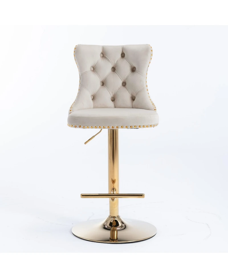 Rainsken Velvet Swivel Bar Stools Set of 2