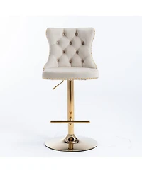 Rainsken Velvet Swivel Bar Stools Set of 2