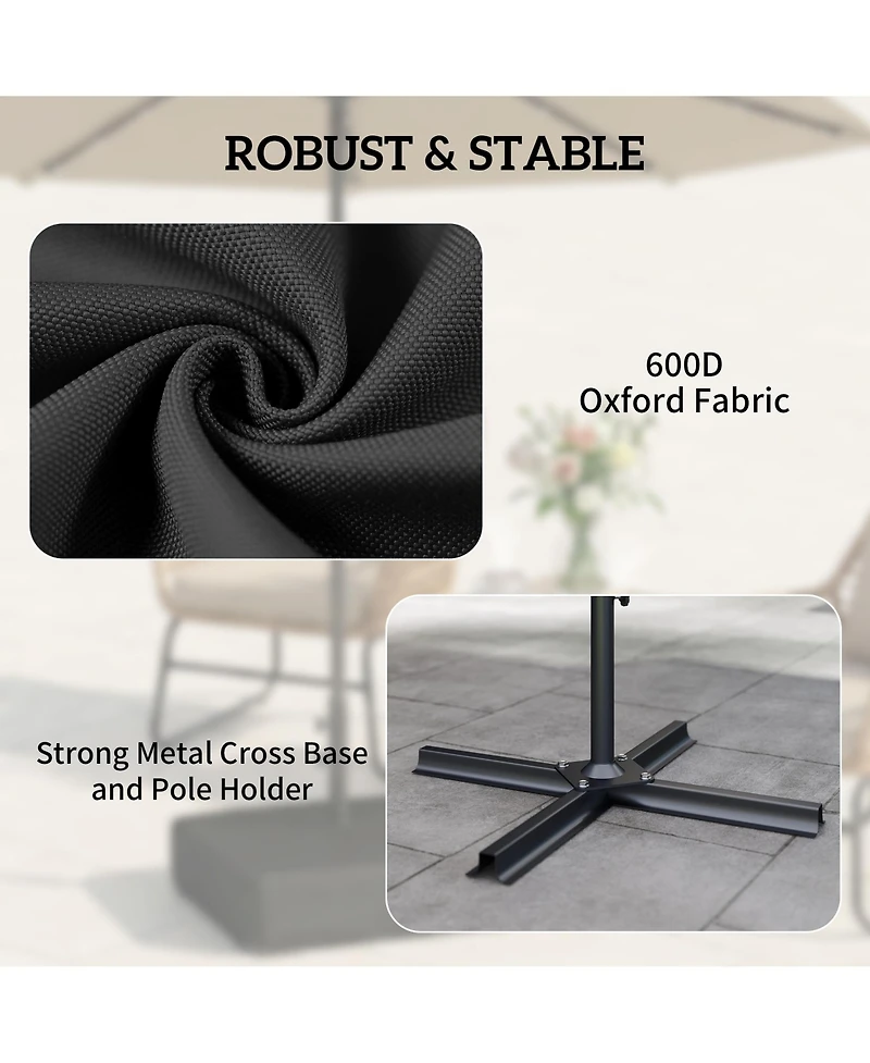 Outsunny Patio Umbrella Base 176 lbs Filled for 1.9" Poles,