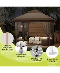 gaomon Pop Up Gazebo, Outdoor Canopy Tent with Mosquito Netting, Curtains