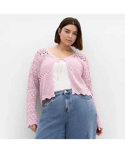 City Chic Women's Plus Crochet Love Top