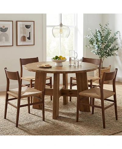 Tribesigns Solid Wood Dining Table Round Kitchen Table