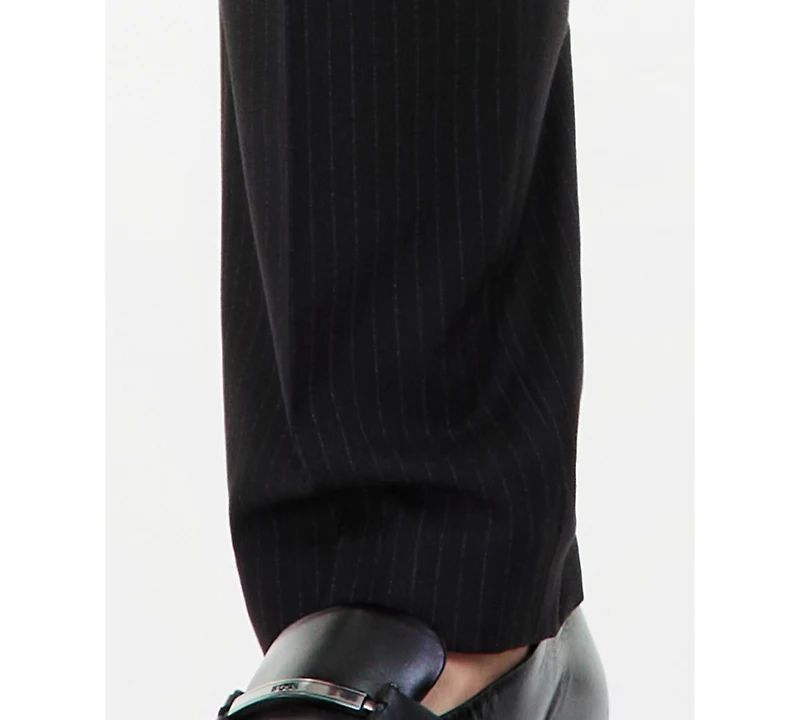 Kenneth Cole Reaction Men's Slim-Fit Black Pinstripe Techni-Cole Suit Separate Pants