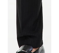 Kenneth Cole Reaction Men's Slim-Fit Black Pinstripe Techni-Cole Suit Separate Pants