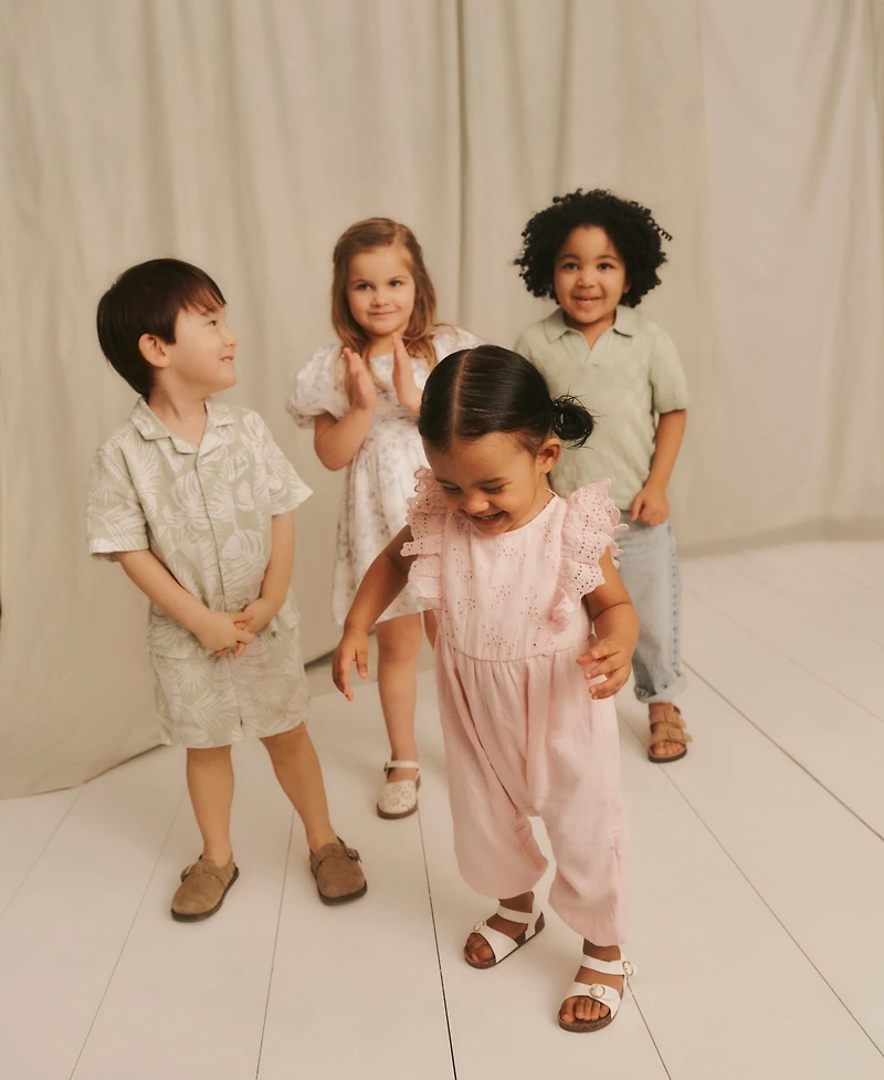 abercrombie kids Baby Girls' Flutter Sleeve Eyelet Jumpsuit